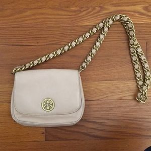 Tory Burch ivory leather shoulder bag